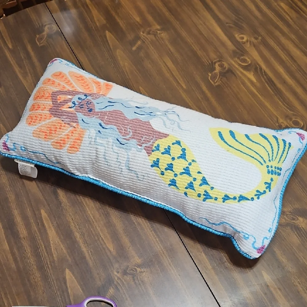 Anthropologie Multicolor Mermaid Accent Pillow